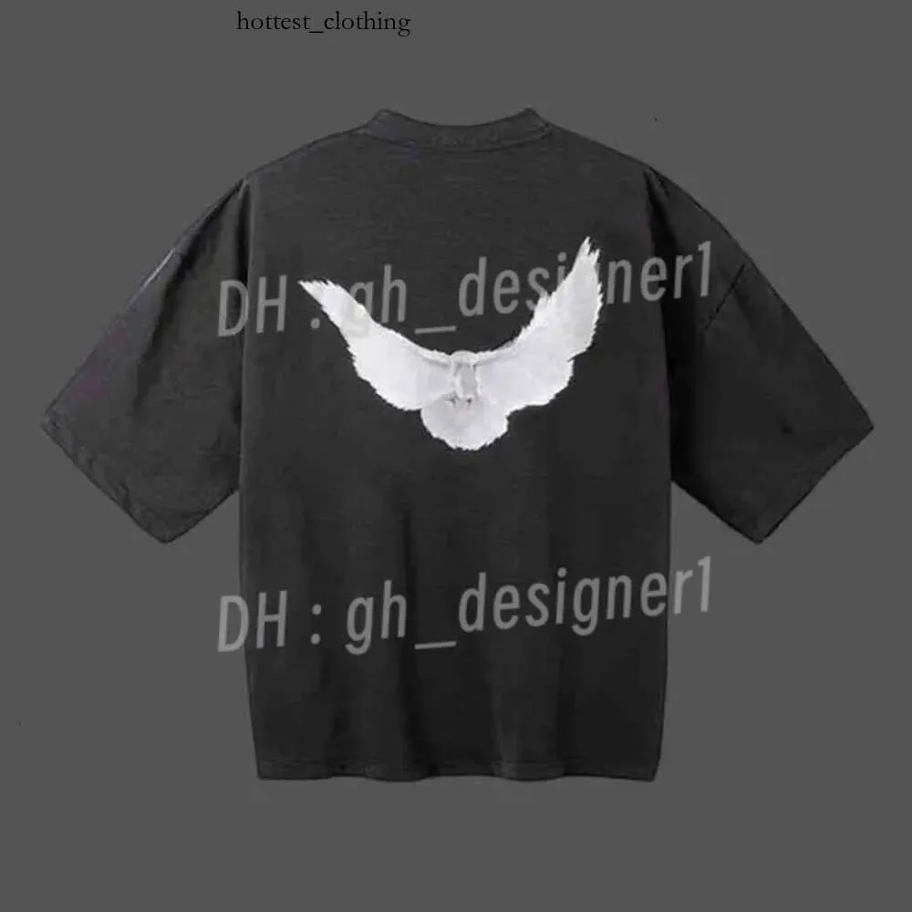 2024 Herenshirt Ontwerper Kanyes Classic Wests Tees Drie Partij Gezamenlijke Vredesduif Gedrukt 781