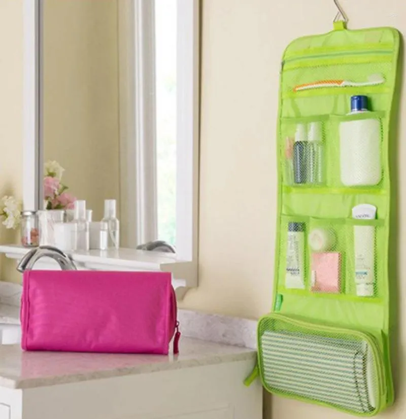 Borse per cosmetici di Dhl Or Ems 200 pezzi Borsa organizer portatile da appendere alla moda Custodia pieghevole per trucco Accessori per il bagno