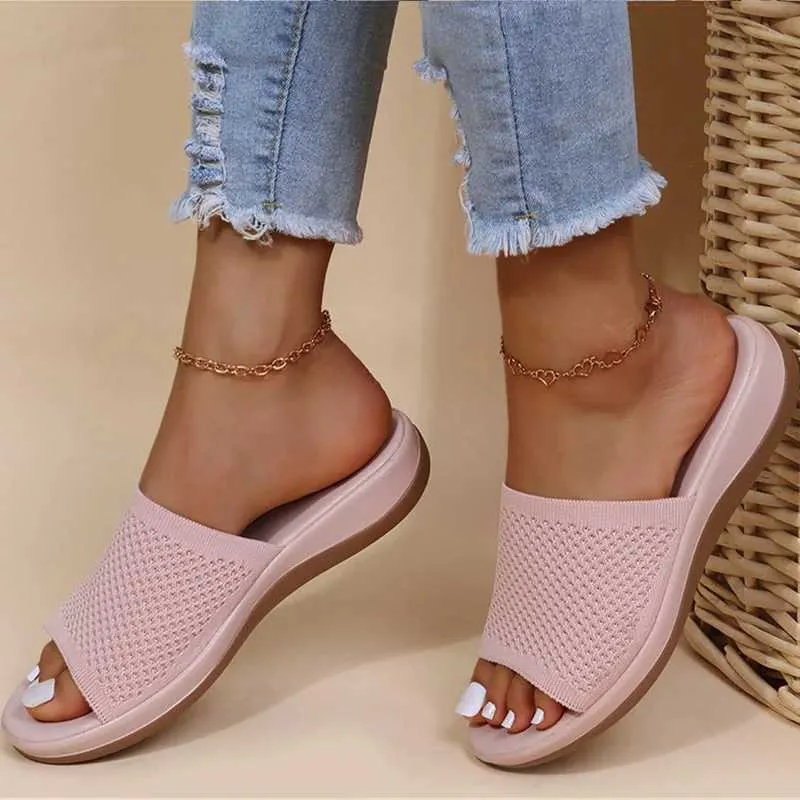 Slippers Sandals Womens Elastic Strength Summer Shoes Flat Leisure Indoor and Outdoor Skating Beach Zapatos Mujer9WZ22OQ8 H240322