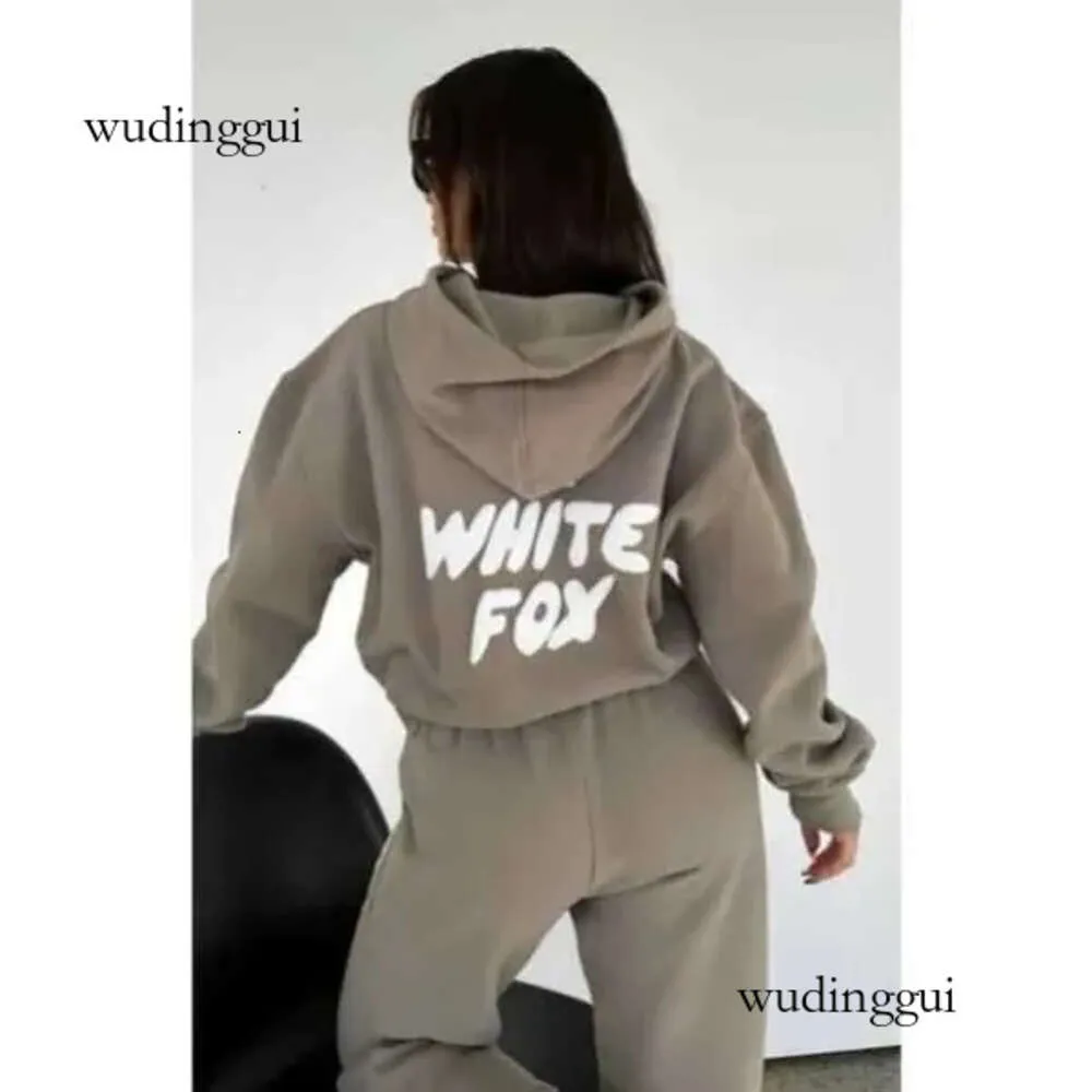 White Foxx Hoodie Tracksuit Set Clothing Set Women Spring Autumn Winter New Hoodie Set Fashionable Sporty Long Sleeved Pullover Hooded 8 30