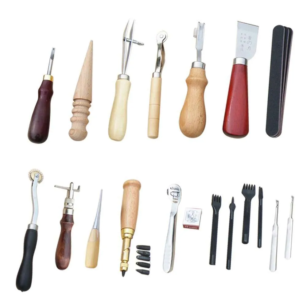 Eleoption DIY Kit Supplies, ręczne narzędzia do rzemieślniczego rzemieślnicze Szyj Hine Igle Akcesoria do projektów Leathercraft (18pcs)