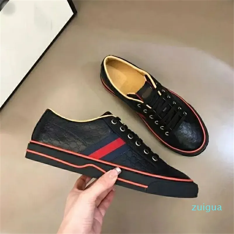 heren dames casual schoenen canvas sneaker veterschoenen groene en rode webstreep schoen geborduurd luxe ontwerpers platte heren sneakers maat 34-46