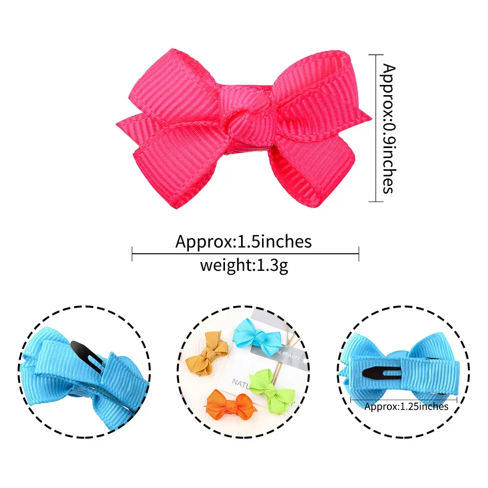 Baby flickor hårnålar bowknot spädbarn grosgrain band bågar hårgrip barn barn hårklipp tillbehör 25 färger