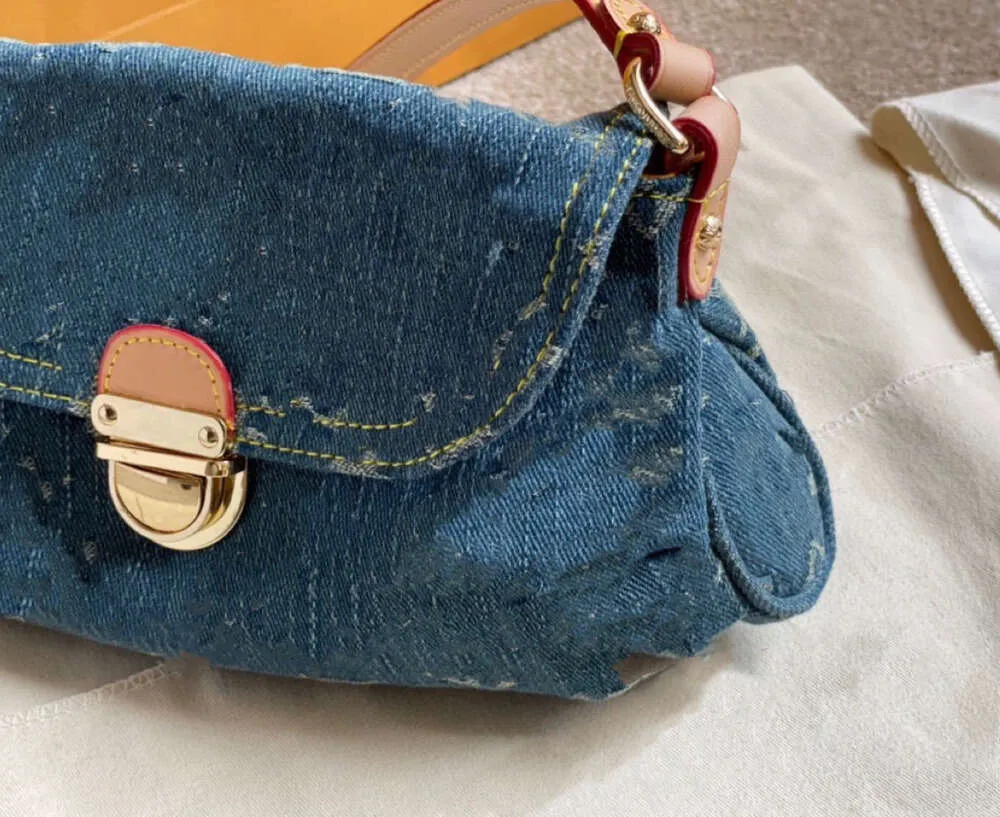 Sacs de soirée Sac de cowboy pour vieux denim épaule vintage baguette baguette broderie HBWEWER HB