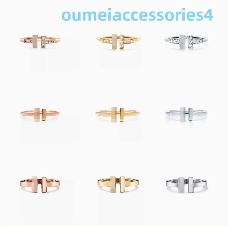 2024 Designer Luxe Merk Sieraden Bandringen S925 Sterling Zilver Klassiek Dubbel Verguld Diamanten Set Eenvoudige Stijl Sterring Veelzijdige generatie