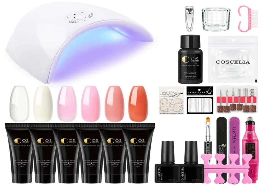 Kit de unhas 15ml gel uv francês unhas arte manicure dicas construir estendendo cristal geléia goma poli gel conjunto para ferramentas da arte do prego 2298140