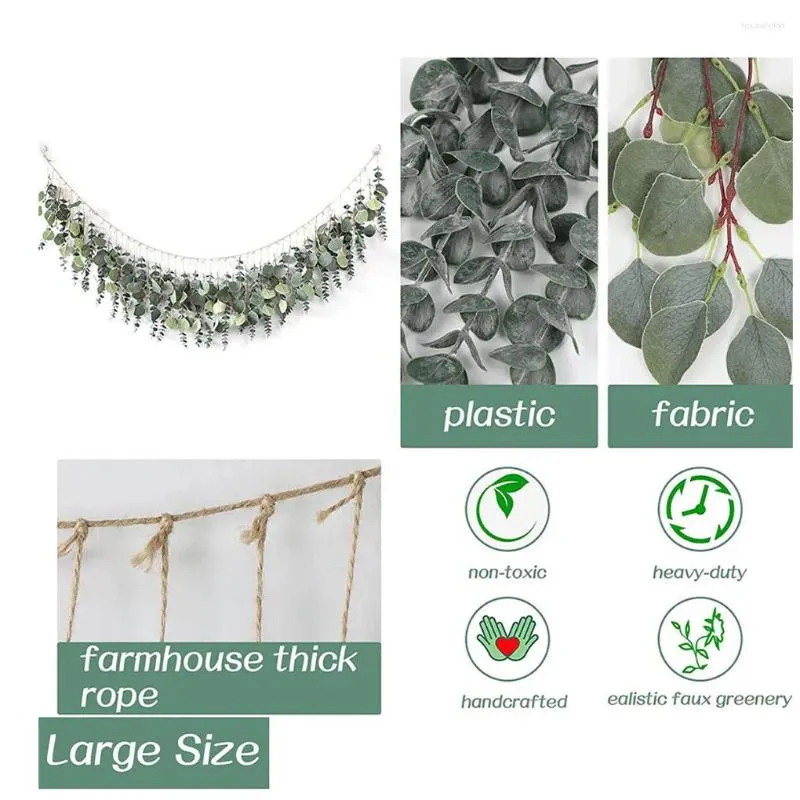 Fleurs décoratives Plastic Eucalyptus Décoration murale - plantes suspendues artificielles texture réaliste forte