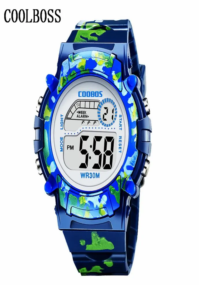 Military Navy Blue Children039s Watch Kids LED Digital Wristwatch Brave Faith Boy Girl Alarm Clock Baby Gift For Student 3134541276