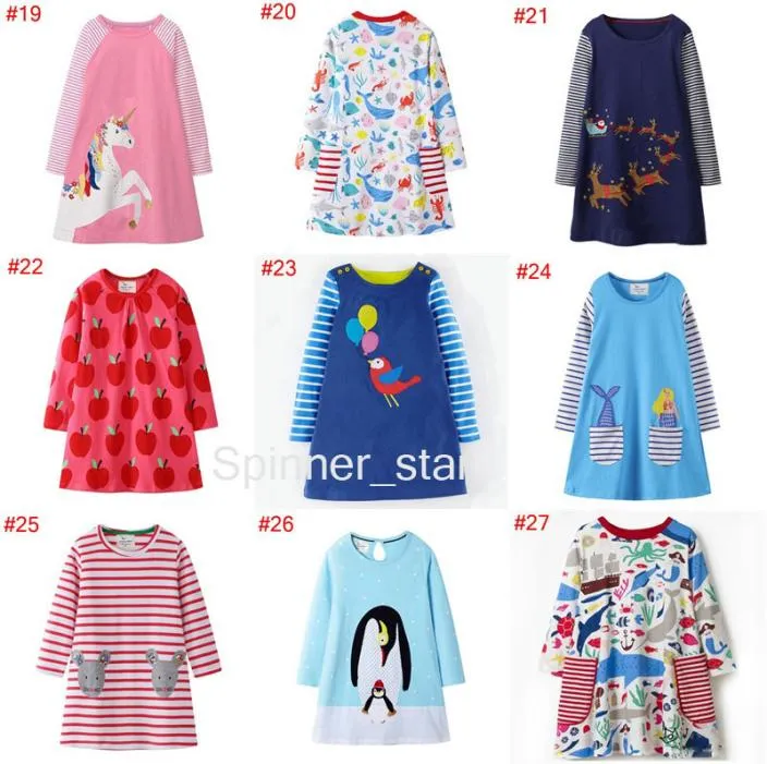 Nieuwe Children039s Rok Herfst Katoen 100 Katoen Prinses Jurk Meisjes Print Lange Mouwen Jurk7825912