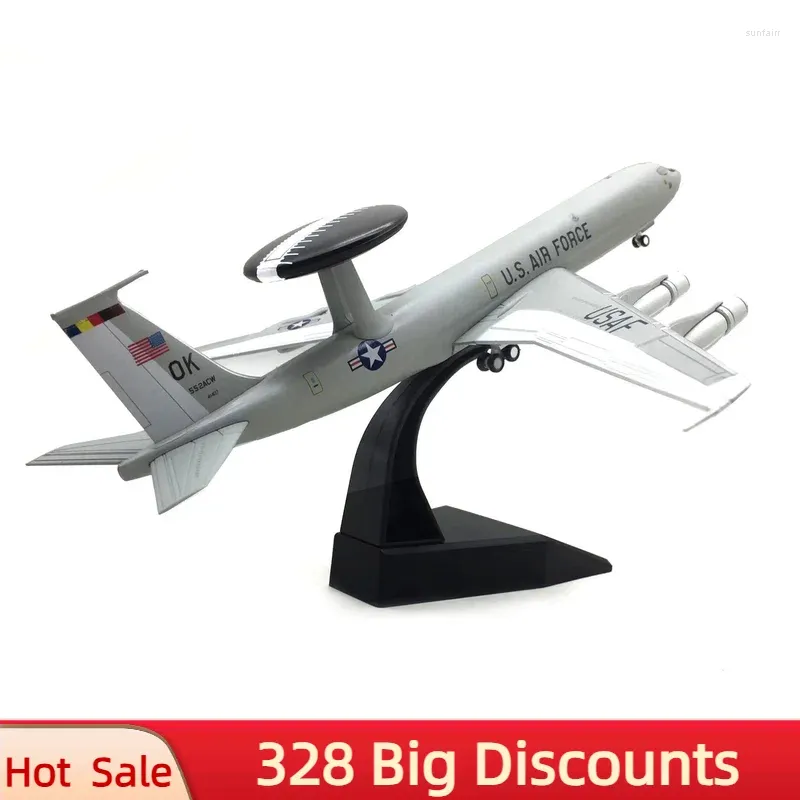 Decorative Figurines Diecast Metal 1/200 Scale E-3 Sentry AWACS USAF Early Warning Aircraft Airplane Models Toy For Collection Decor