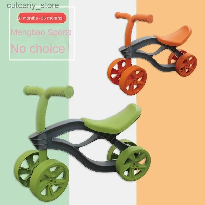 Bicicletas Ride-Ons Scooter de quatro rodas 1-3 anos de idade Crianças Balance Bike Walker Infantil Scooter Sem Pedal Bicyc para crianças Passeio ao ar livre em carros de brinquedos L240319