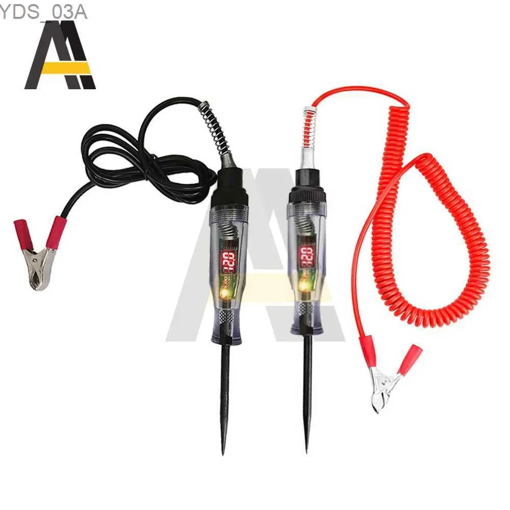 Misuratori di corrente 3-36V 6-24V DC Tester di tensione per camion per auto Display digitale Penna elettrica Sonda a penna Lampadina Strumenti diagnostici per automobili 240320