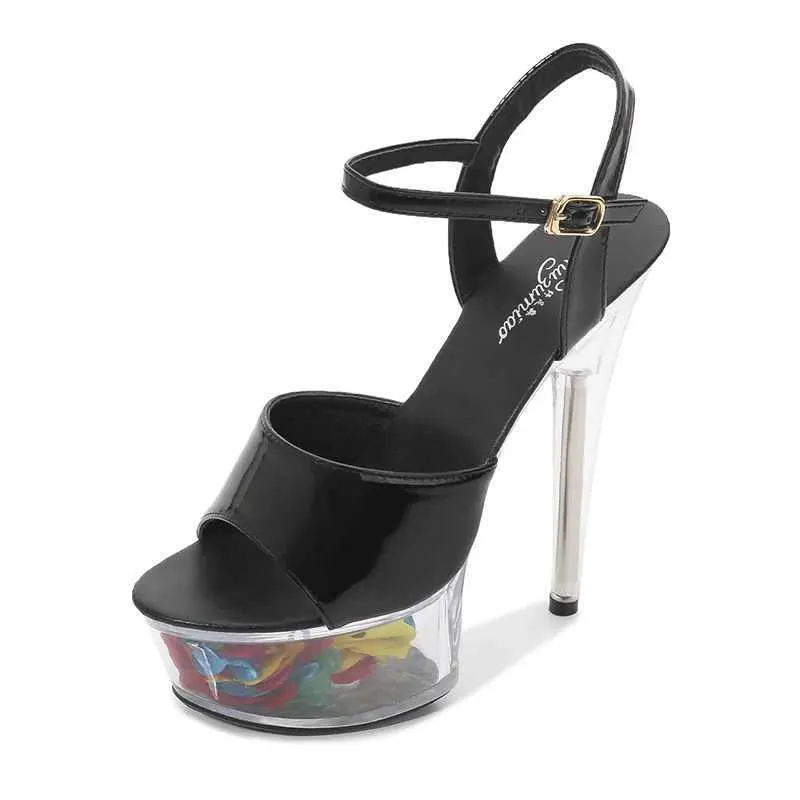 Sapatos de vestido Sandálias de verão Mulher Drag Queen Salto Alto 13-15cm Plataforma Senhoras Open Toe Mulheres Casamento Grande Tamanho 34-43 H240321ZAH2RDJV