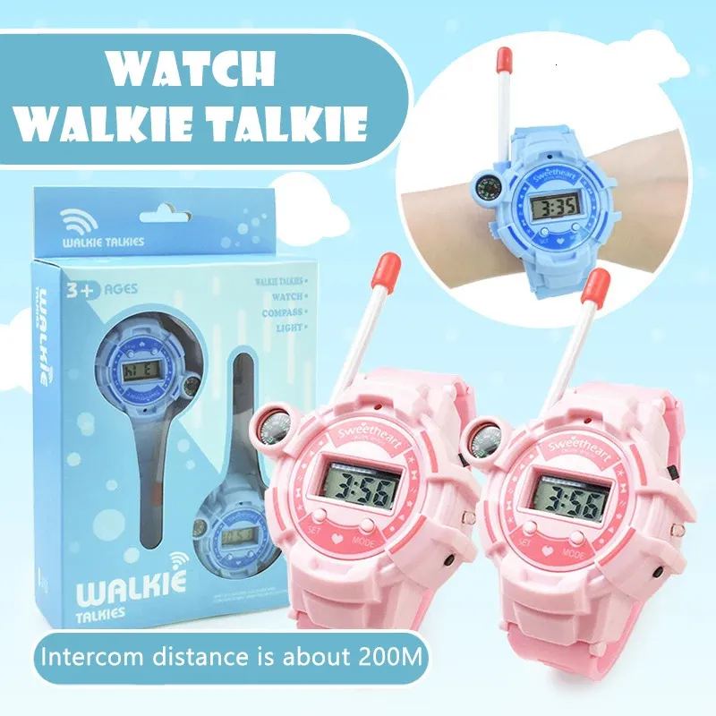 Mini Toy Children Outdoor Wireless Conversation Pager Walkie-Talkie Electronic Watch Pair Gifts per Kid 240305