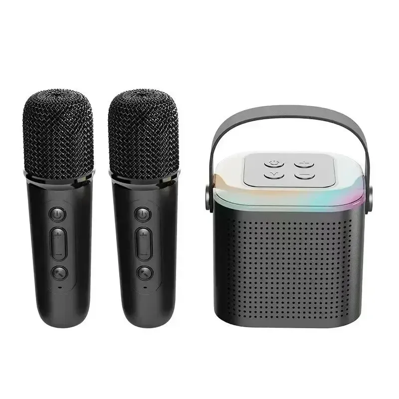 Luidsprekers Y1 Mini Karaoke-microfoon met luidspreker RGB-verlichting Draagbare karaoke-machine Bluetooth Stereo-klankkast Voor thuis Familie zingen