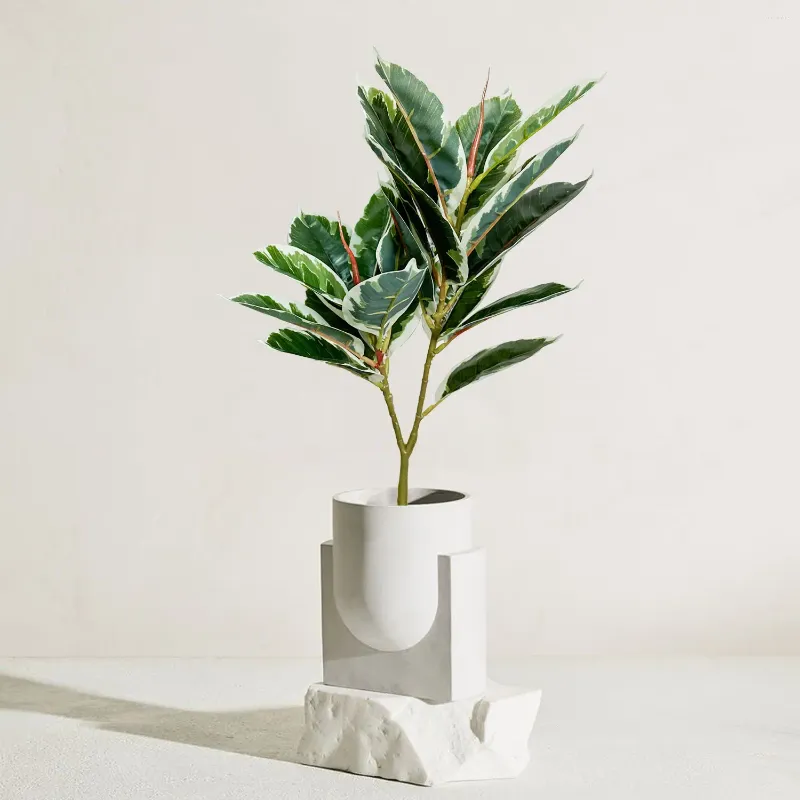 Flores decorativas 65cm ficus árvore planta folha de plástico falso arranjo flor ornamental interior artificial para decoração casa escritório