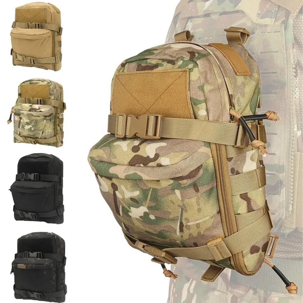 Sacs mini sac d'hydratation sac à dos tactique porteuse d'eau molle ykk zipper pochet militaire de chasse militaire 500d nylon extérieur sports