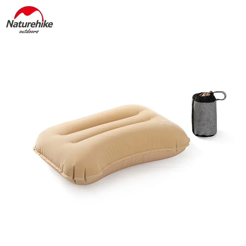 Gear NatureHike Camping Komprimerad Ultralight Folding Pillow Flocking Tyg Nonslip Luft Iated Pillows Comfort Travel Outdoor Sap