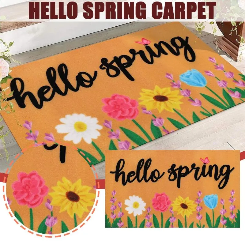 Tapetes ao ar livre tapete de primavera tapete decoração interior-deslizamento porta de boas-vindas decoração de casa pequena lã lance cobertores