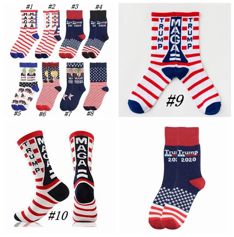 Trump Socks President Maga Trump Letter Stockings Stjärnor Stjärnor US Flag Sports Socks Trump 2020 Sock Cyz25268287959