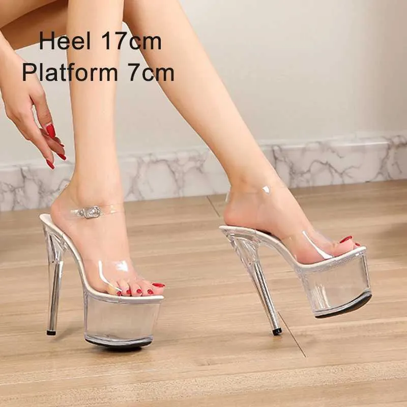 Dress Shoes New Sexy Versatile Fashion Womens 15cm Thin Heel Transparent Catwalk High Heels Crystal Sandals Model Performance4ISF H240321