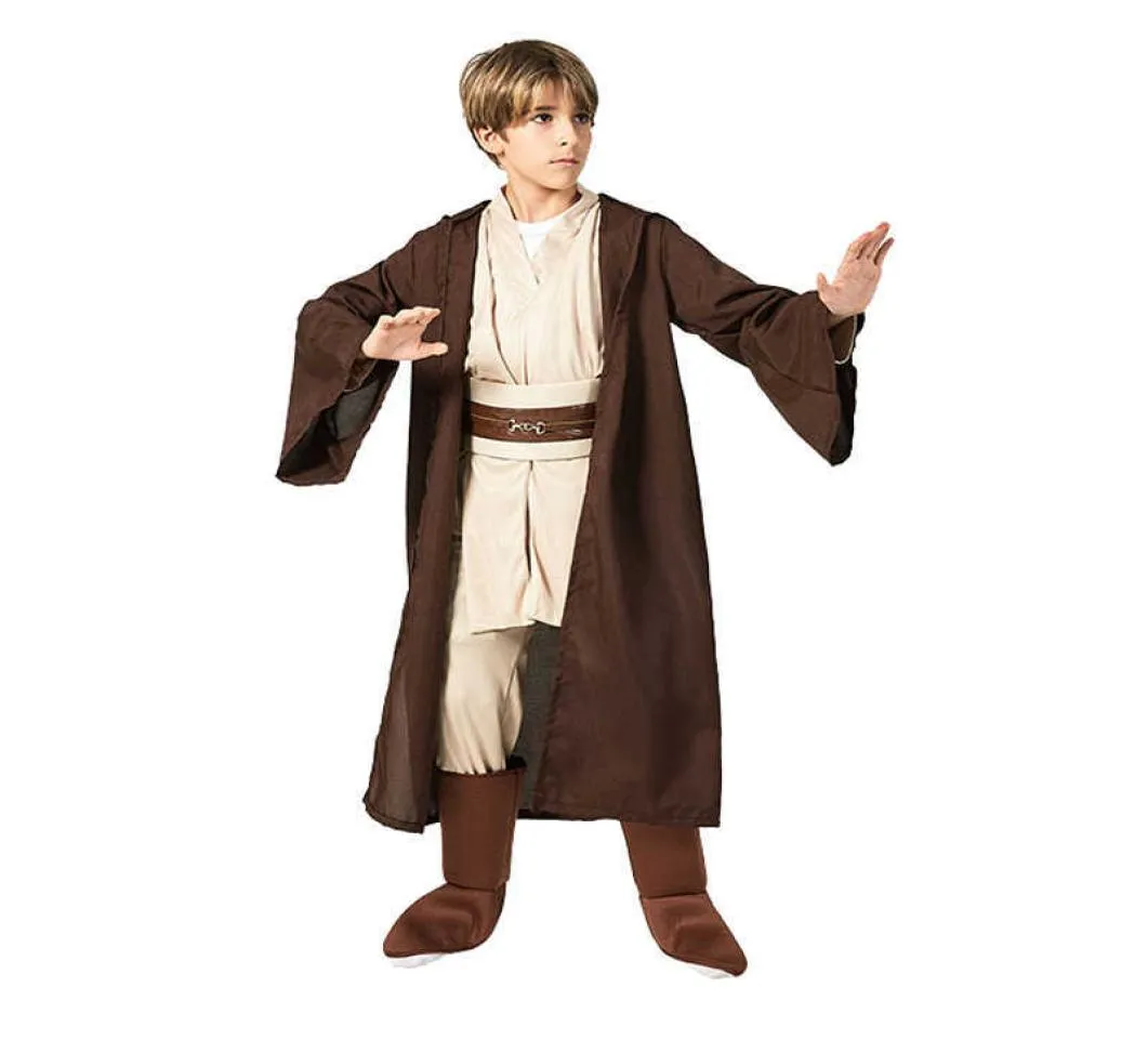 Pojkar Jedi Warrior Movie Character Cosplay Party Clothing Barn Child Fancy Halloween Purim Carnival Costume Q09109073700