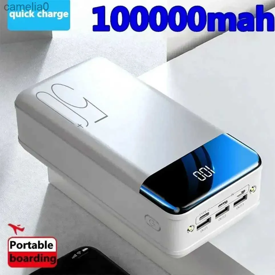 Cell Phone Power Banks 2023 New Universal 5V 2.1a Fast Charging 100000MAh 50000mAh Large Capacity Charging Bank Fast Charging Mobile Power+Free DeliveryC24320