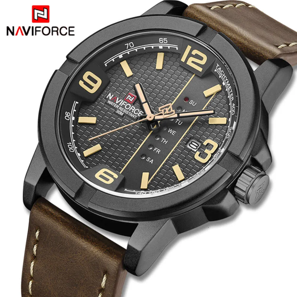 NAVIFORCE orologio sportivo militare da uomo di marca orologio al quarzo da uomo orologi orologio da polso impermeabile in pelle data Relogio Masculino