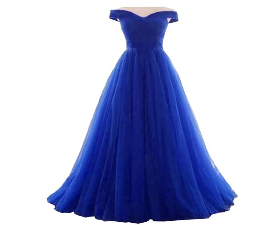 라인 이브닝 드레스 2018 Long Royal Blue Dress 이브닝 가운 플러스 크기 Abito da Sera Robe de Soire cheap 드레스 1389106