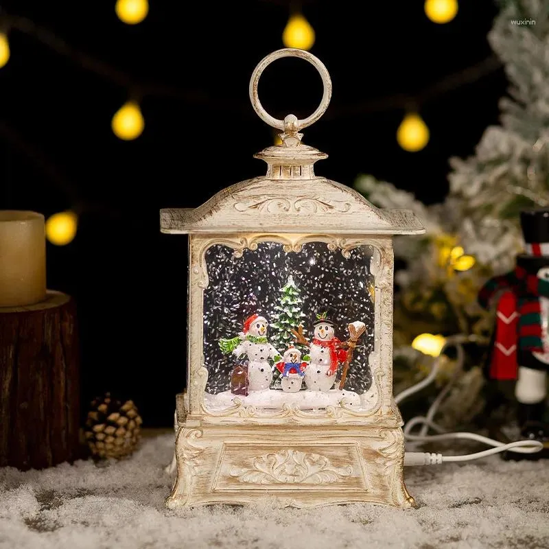 Decoraciones navideñas Bola de cristal Caja de música Adorno de regalo ligero