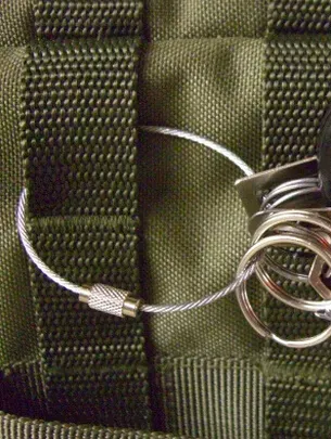 Top quality Stainless Steel Wire Keychain Cable Key Ring for Outdoor Hiking 
