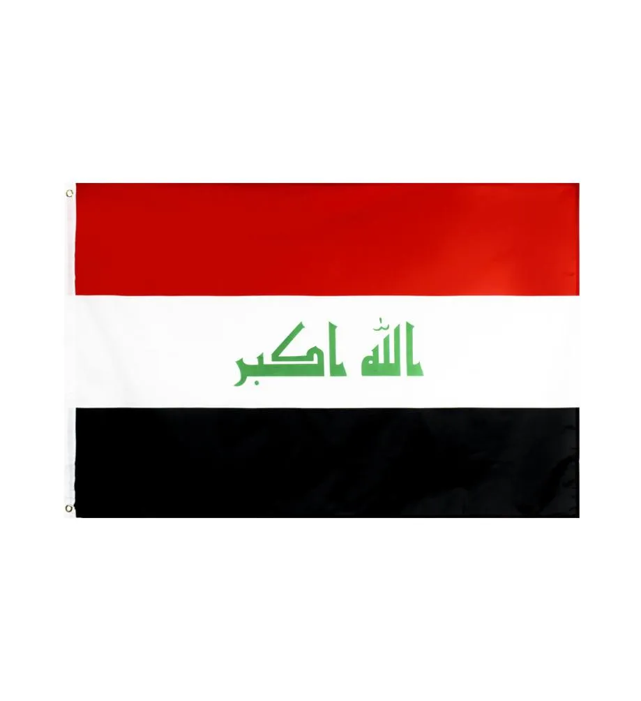 In Stock 3x5ft 90x150cm Iraq Country Flag Irak IQ National Flag for Indoor and Outdoor Banner1253935