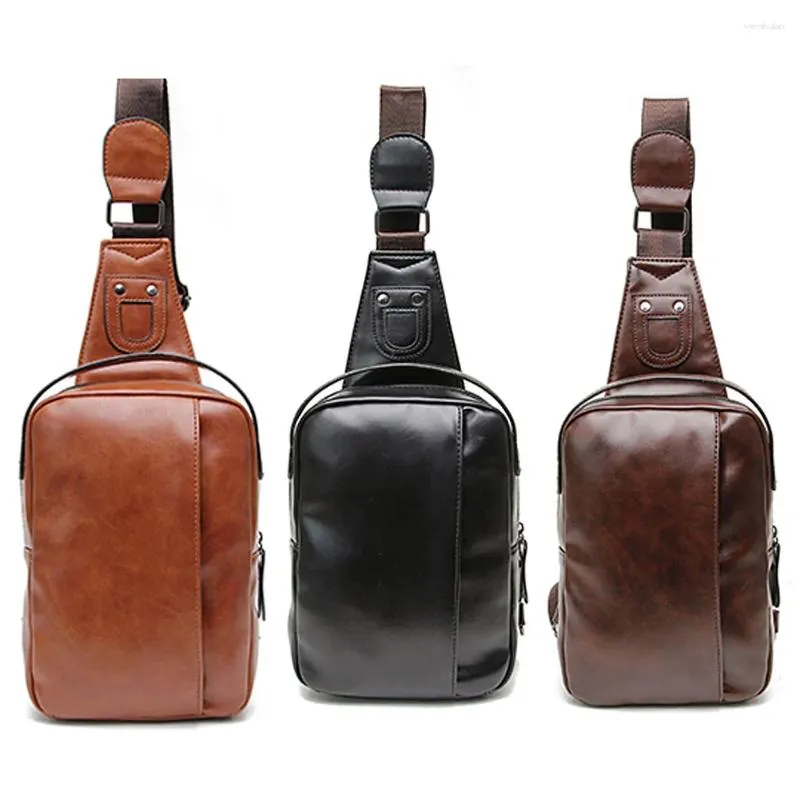 Sac mode hommes en cuir PU messager épaule croisée poitrine Pack corps-OPK