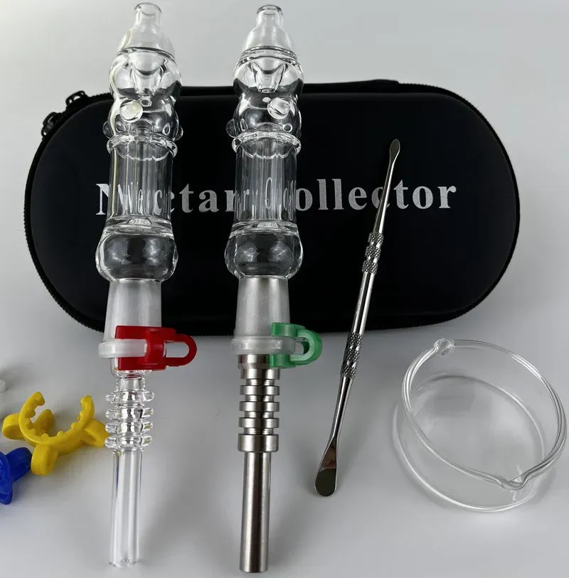 DHL Mini Nectar Collector Kit with Titanium Tip Nail or Quartz Tip 10mm 14mm Glass Pipe Concentrate Dab Straw NC004