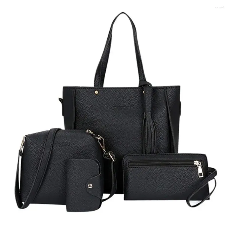 Sacs de soirée 4pcs / Set Bandoulière Sac à bandoulière Haute Capacité Modèle PU Cuir Portefeuille Bourse Dames pour Femmes Filles