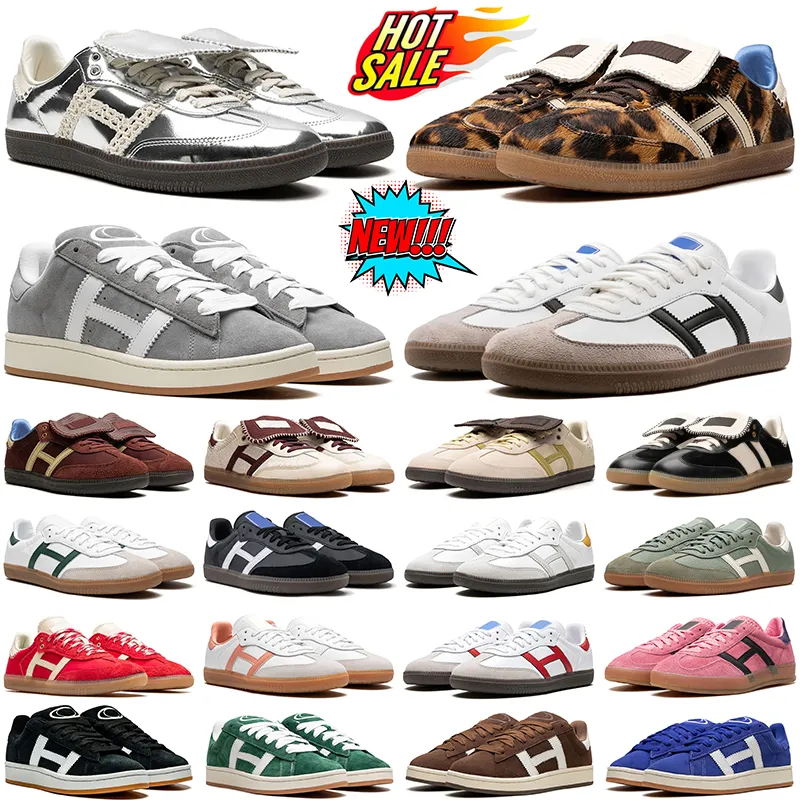 Buty designerskie dla mężczyzn kobiety OG Sneakers Wales Bonner Leopard Hair Spezial Brązowy szary biały gum