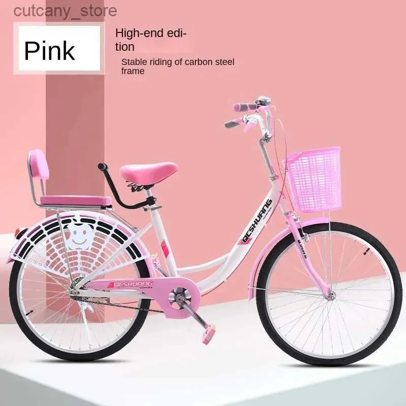 Bikes Ride-Ons Korean City Bicyc 22Inch 24Inch Adult Student Ladies Bicyc Princess Sty Bike L240319