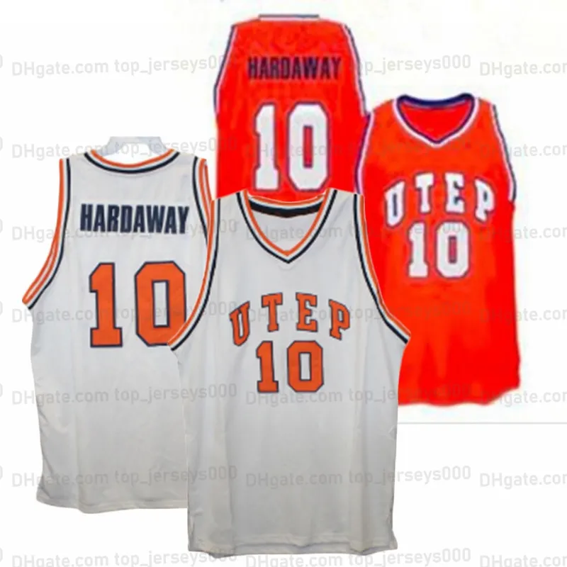 텍사스 대학교 El Paso Utep Miners Timothy Duane Tim Hardaway #10 레트로 농구 저지 남자 스티치 커스텀 번호 이름 유니폼 S-6XL