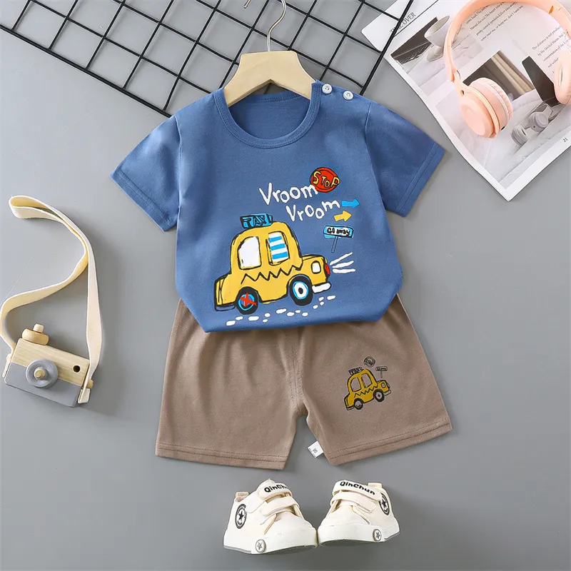 Wholesale New Boys' and Girls' Summer Thin T-Shirt Yucca Dog The Summer I Got Pretty Sweatshirt Shorts Printed 45 Style A98 DHL