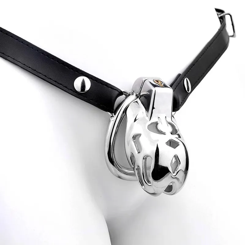 Cage en acier inoxydable SM Ceinture de bondage Sangle Cage de chasteté portable avec dilatateur d'urètre Ceinture de chasteté anti-arrêt pour hommes Fétiche Gay Dispositif de chasteté masculine