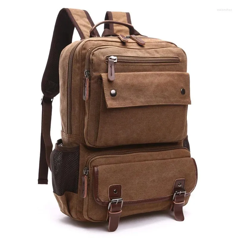 Рюкзак мужской винтажный холст мужской ноутбук студенческие школьные сумки для подростков 2024 большая вместимость мужские