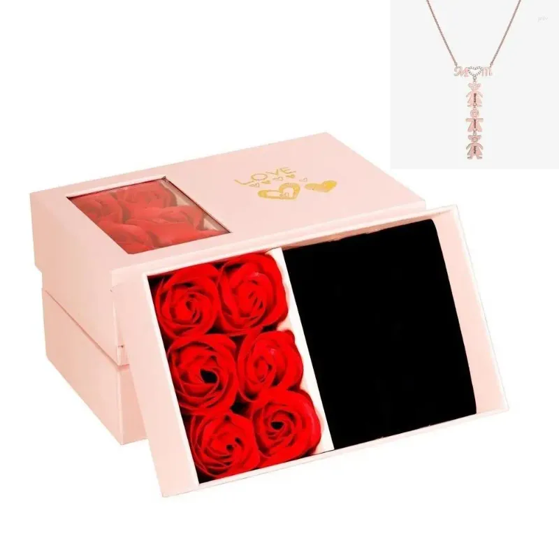 Pendentif Colliers Personnalisé Inlay Maman Collier avec Enfants Charme Cadeau Enfants Charmes Noms Bijoux Personnalisés