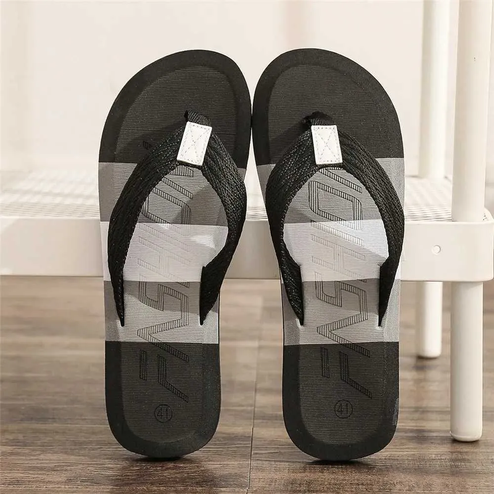 Hausschuhe Sommer Männer Strand Flip-Flops Schuhe 2024 Outdoor Männliche Mode Flache, Nicht-slip Innen Rutschen SandaliasD06E H240325