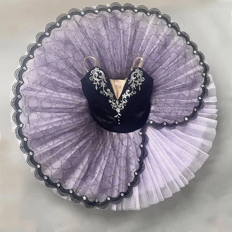 Bühnenkleidung Lila Erwachsener Professioneller Ballett-Tutu-Rock für Mädchen Schwanensee-Kostüm Ballerina-Kleid Performance-Kostüme Röcke