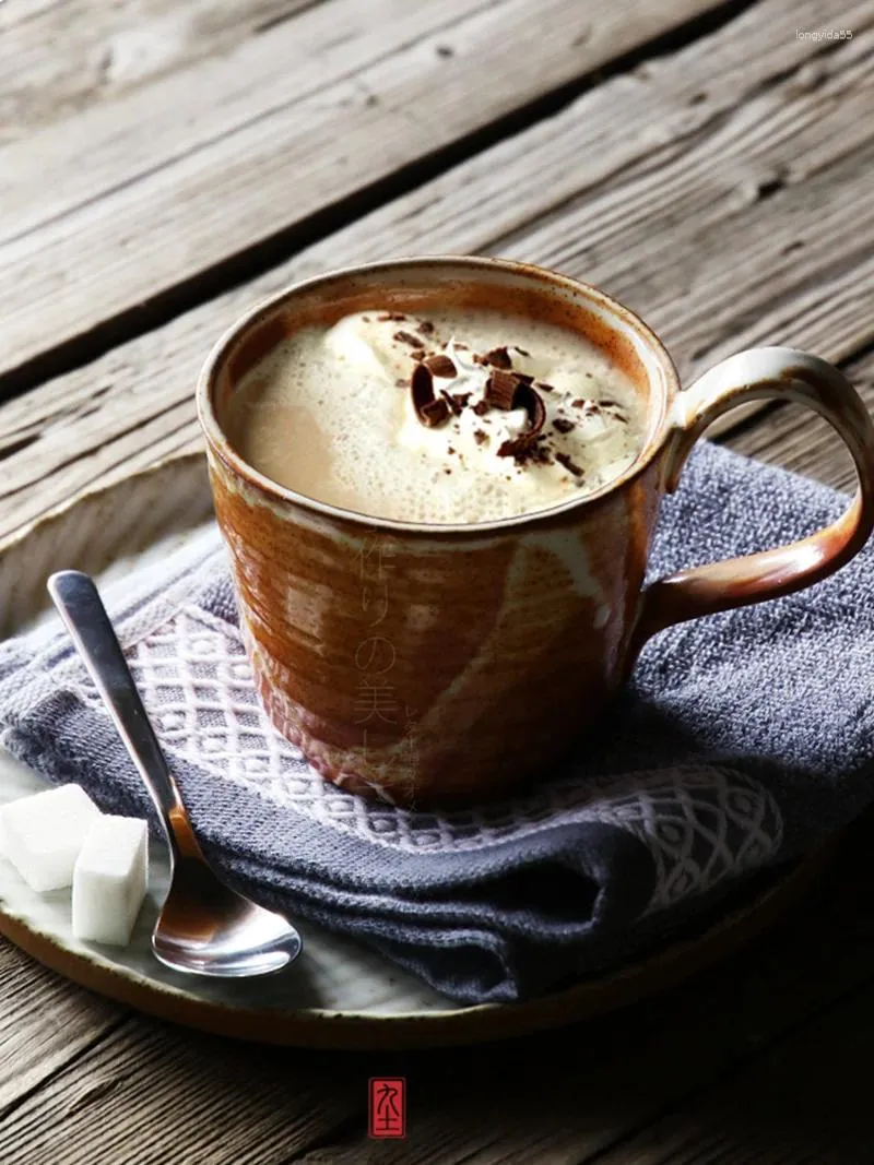 Tasses faites à la main Stoare tasse à café personnalité avec poignée tasse rouge thé de l'après-midi style japonais lait simple