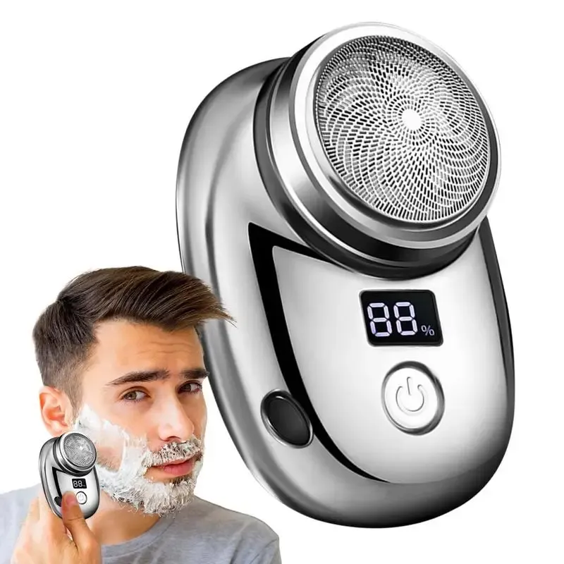Rasoir électrique pour hommes, Mini rasoir Portable, Rechargeable par USB, tondeuse à barbe avec affichage de puissance, rasage en douceur pour hommes