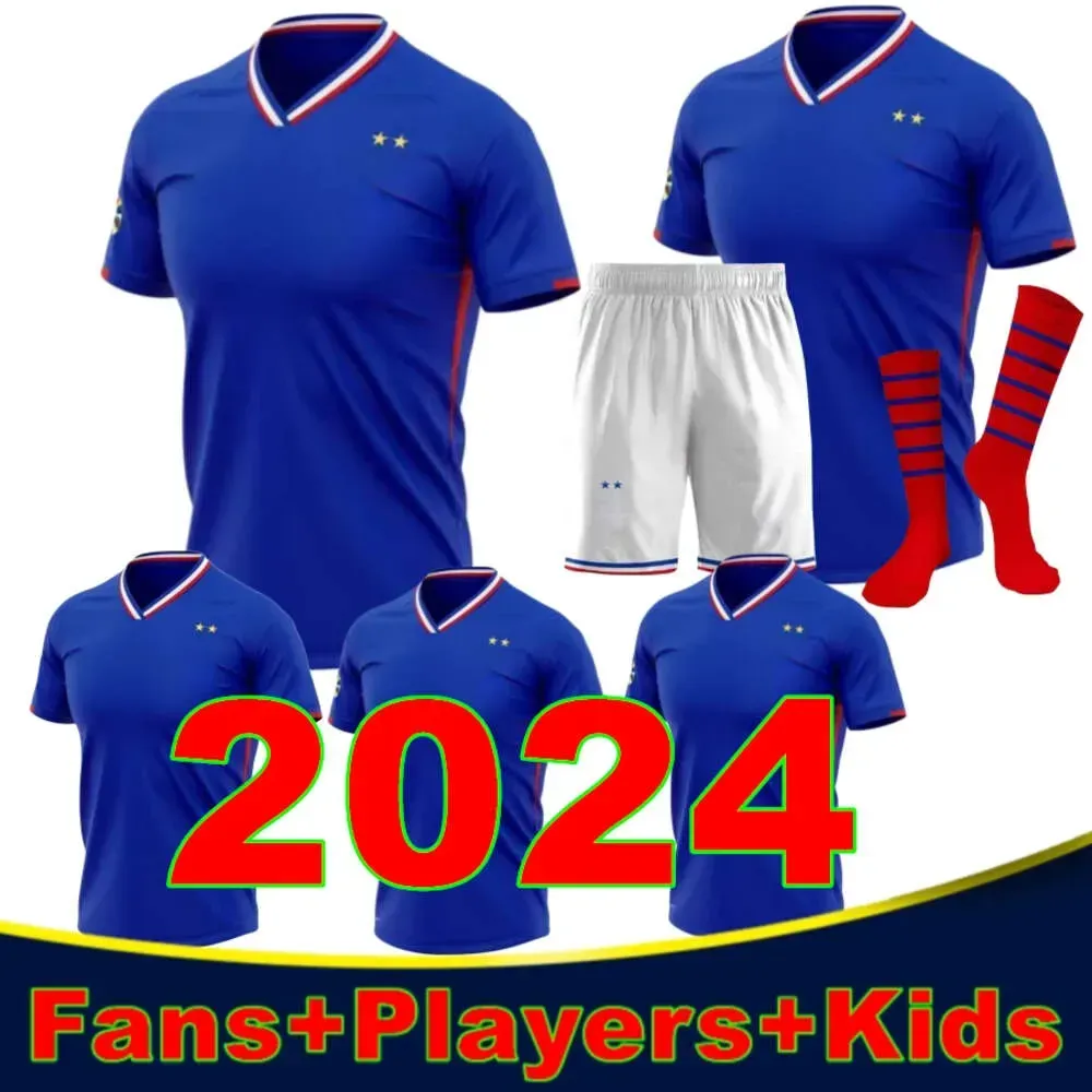 2024 Euro Cup French Home Jersey MBAPPE Soccer Jerseys DEMBELE COMAN KANTE Maillot de foot equipe Maillots GRIEZMANN kit enfants Hommes Fans joueur maillot de football