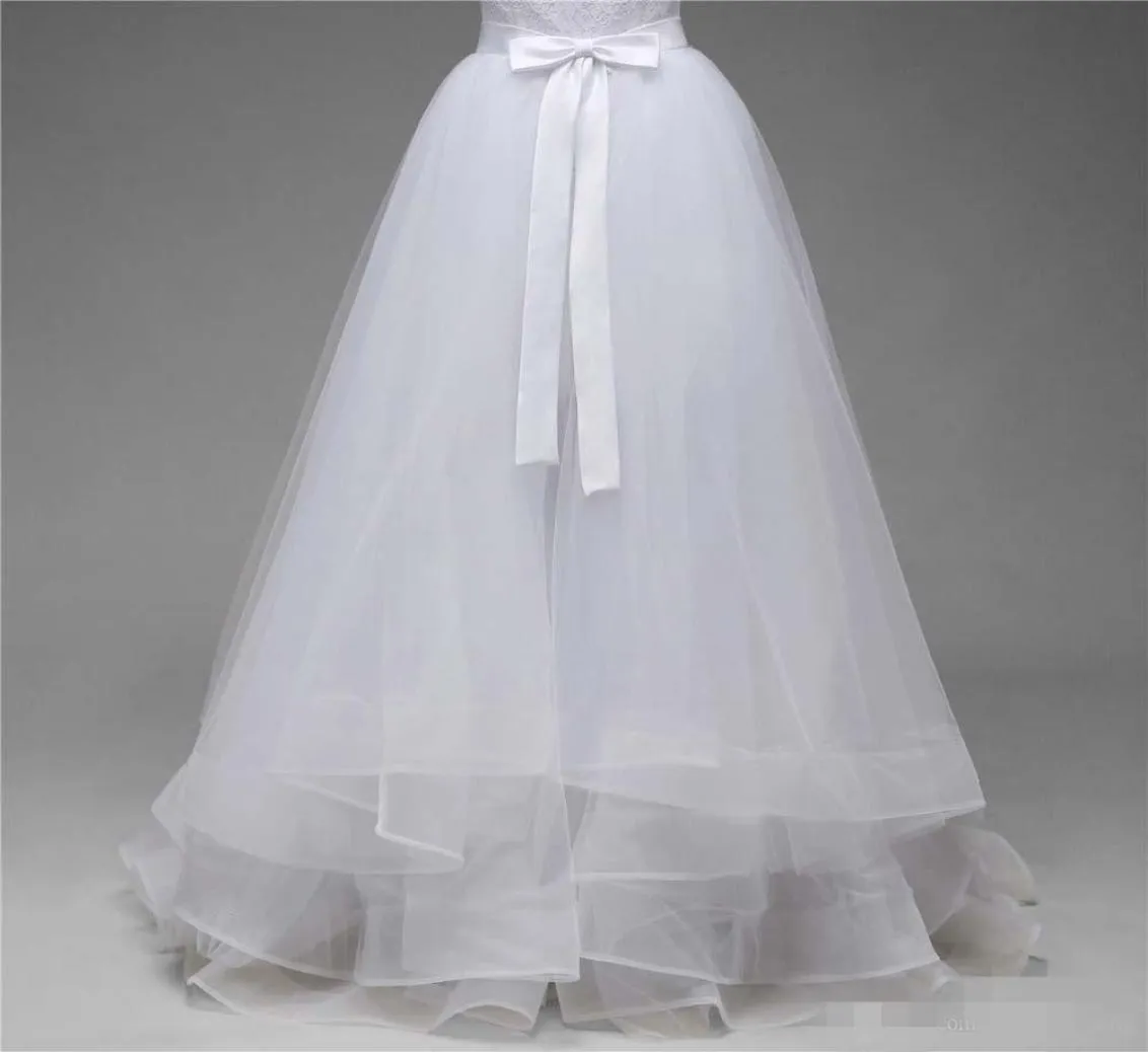 2019 une ligne robes de mariée jupe détachable Train Tulle Organza Satin ceinture nœud taille vestido de novia4720003