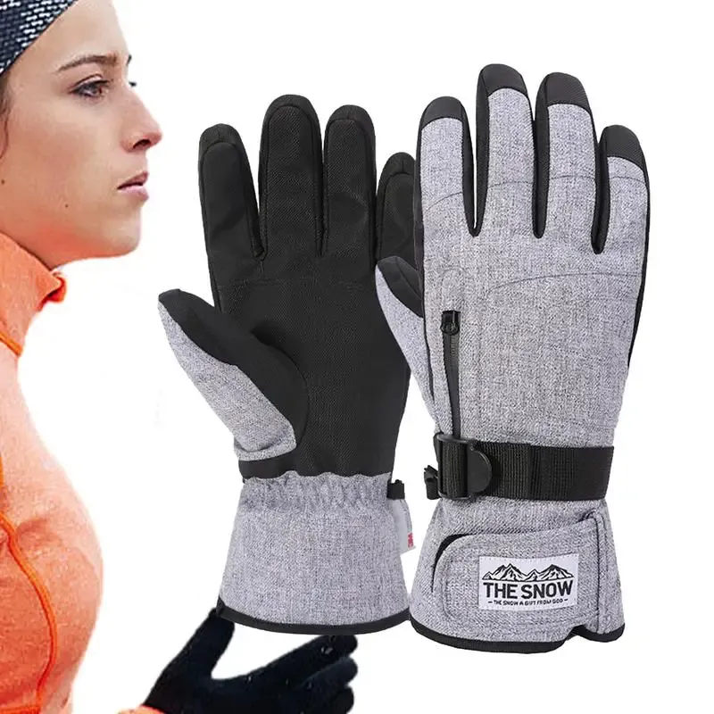 Handschoenen vrouwen thermische sneeuwhandschoenen hoge behendigheid touchscreen handschoenen waterdichte geïsoleerde snowboardhandschoenen met ritszak en