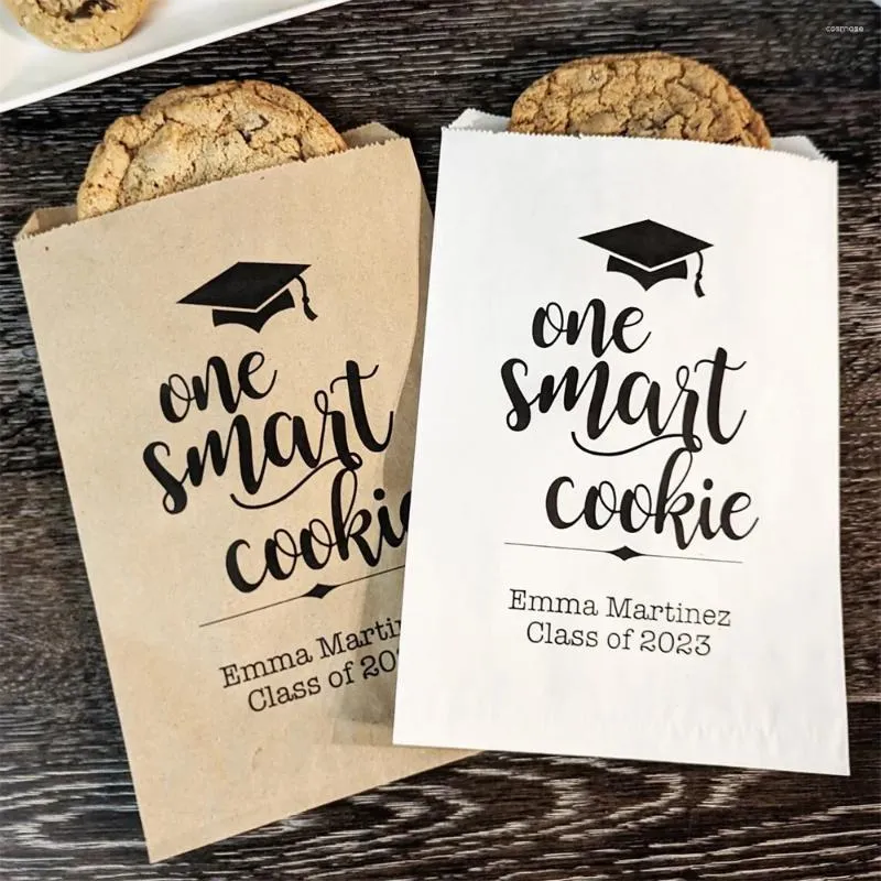 Present Wrap 25st Graduation Party Decor One Smart Cookie Favor Bags Class of 2024 High School